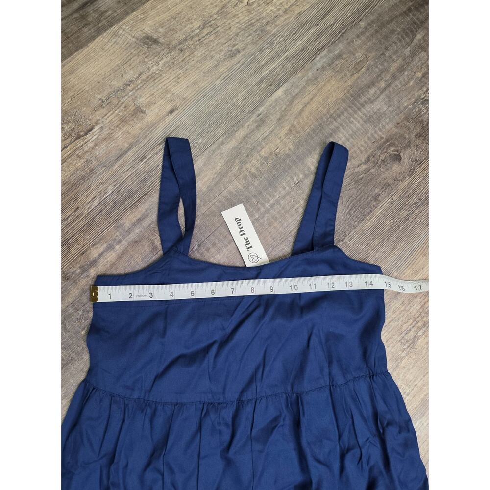 The Drop Britt Dress Navy Blue Tencel Lyocell Tiered Size XXS NWT - Picture 8 of 9